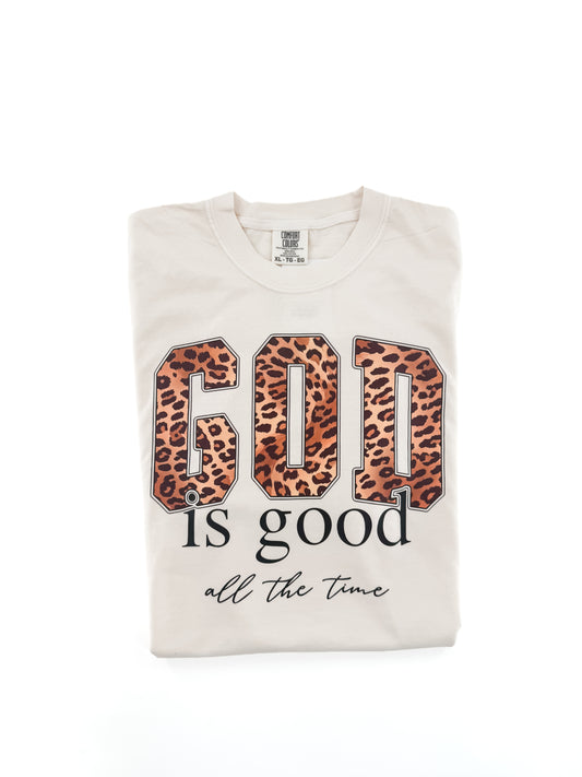God is Good all the Time Leopard Print