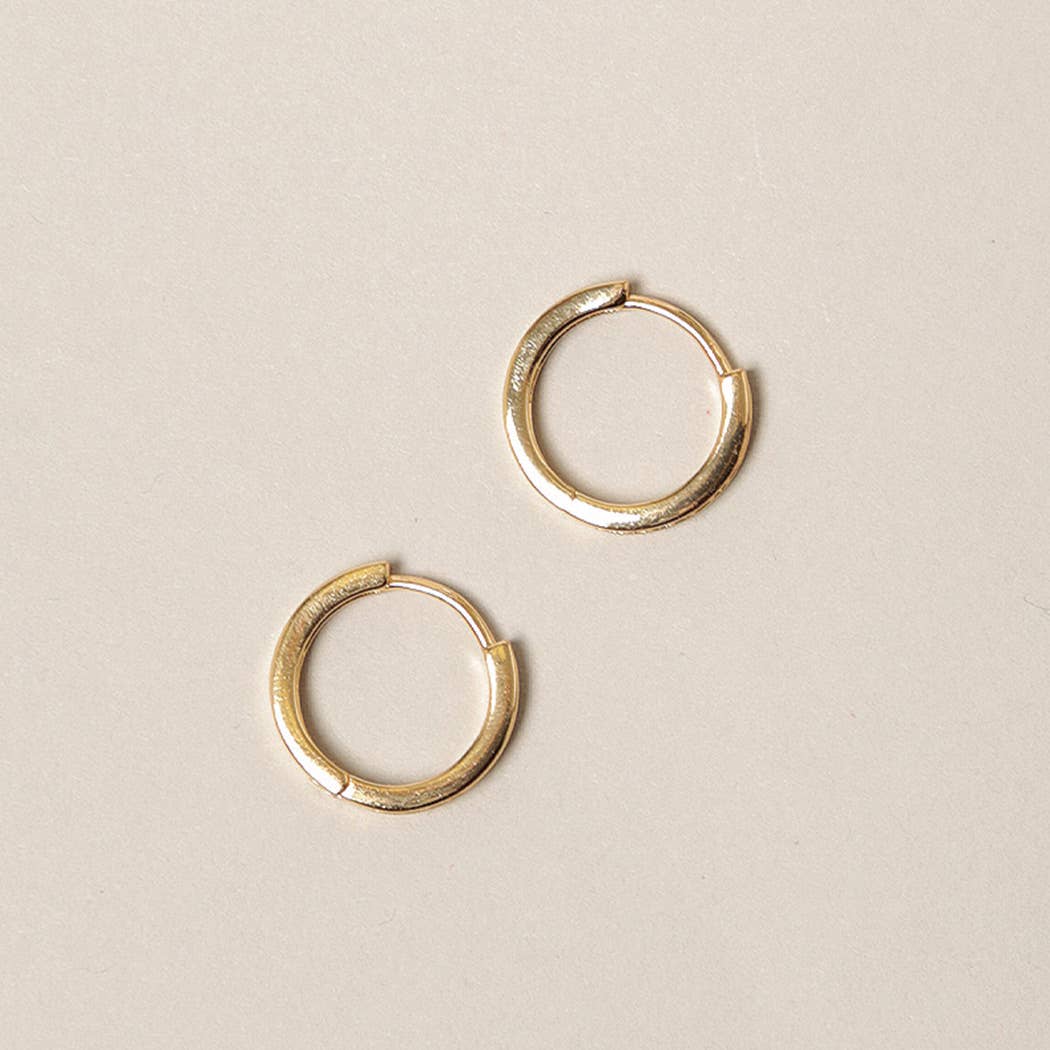 14K Gold Dipped Cubic Zirconia Hoop Earrings