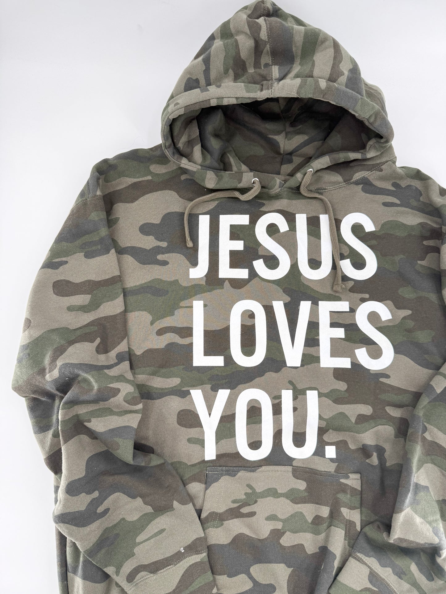 JESUS LOVES YOU. Camo Hoodie