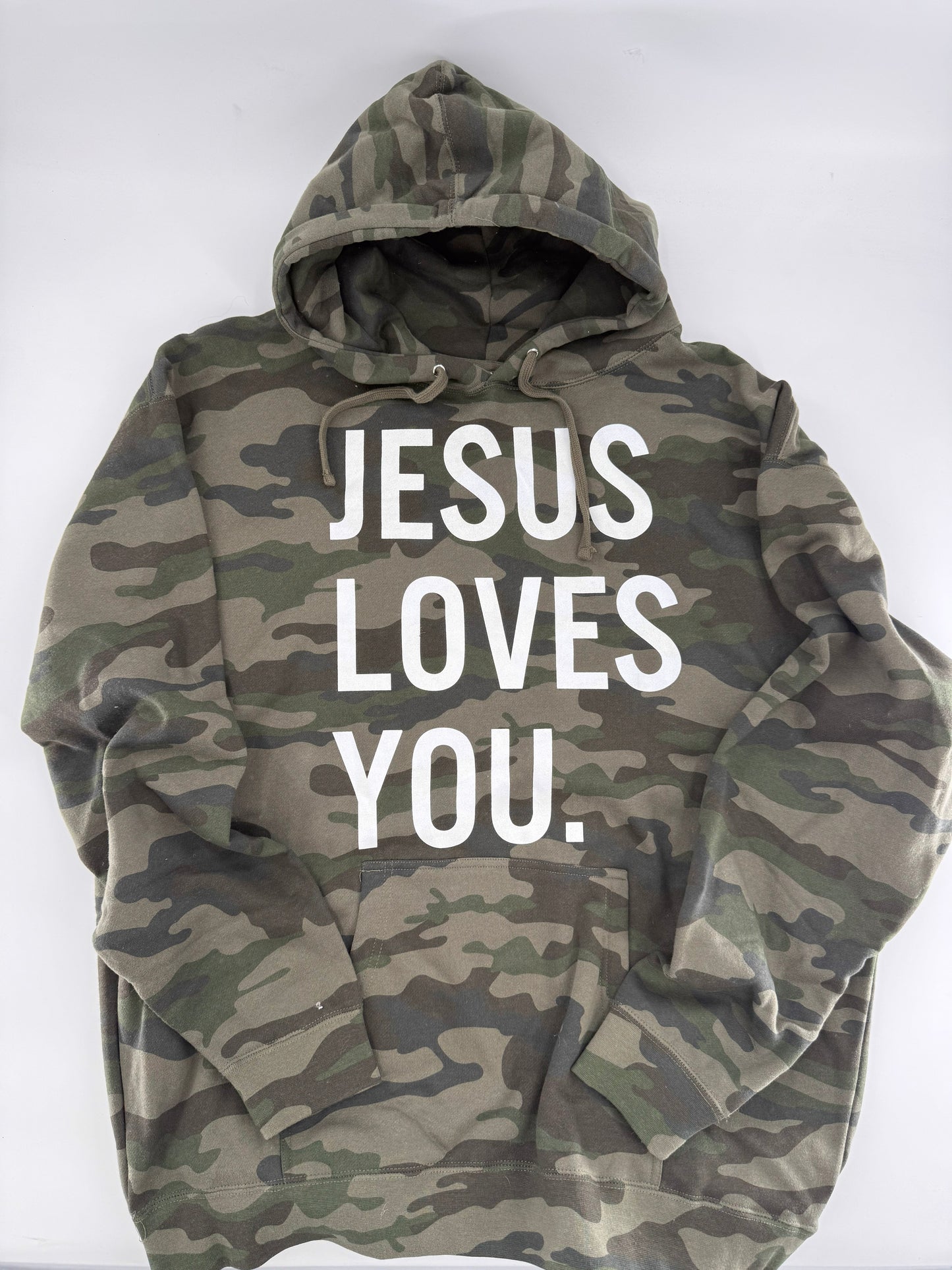 JESUS LOVES YOU. Camo Hoodie