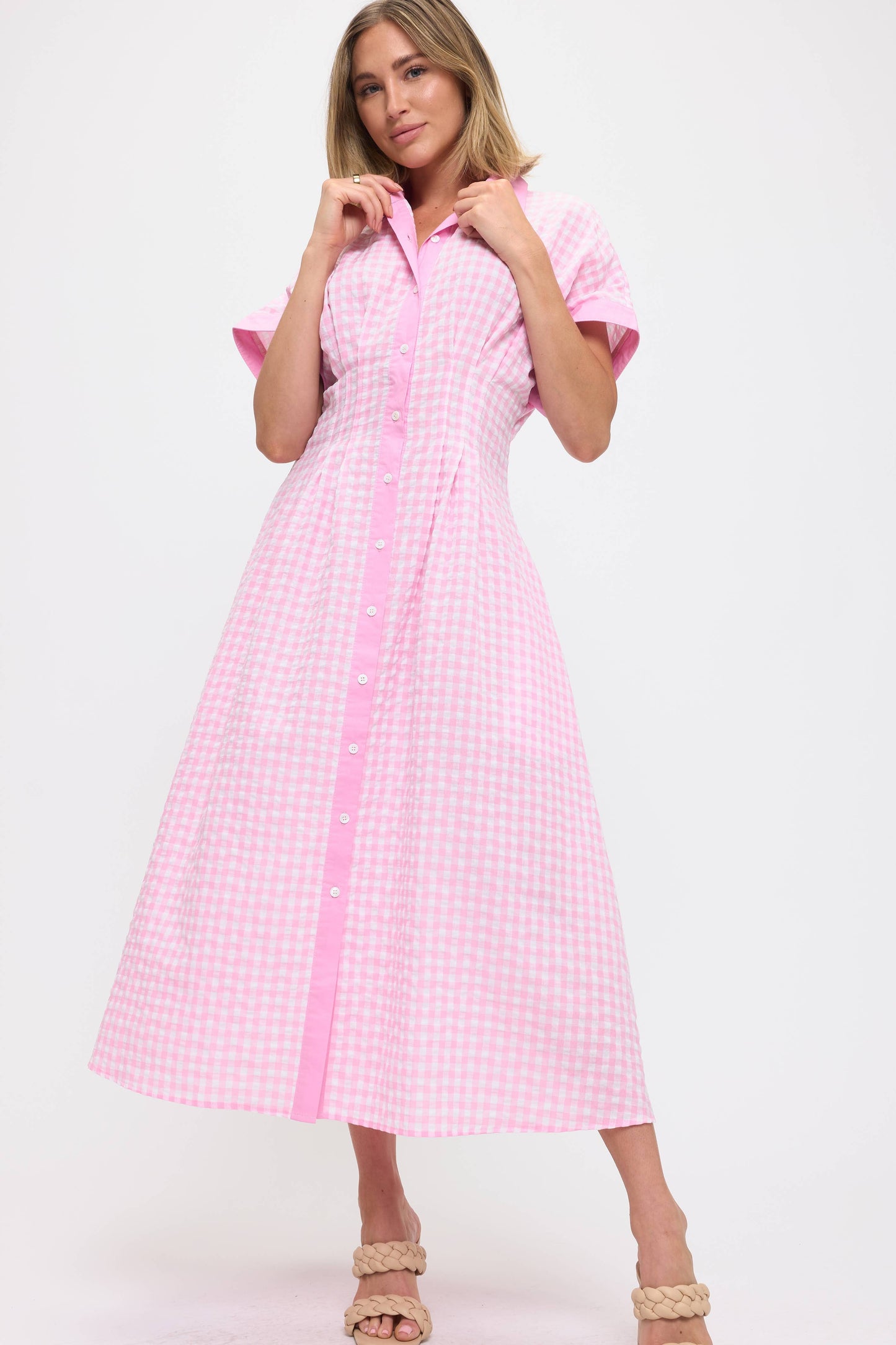 Checkered Midi Dress