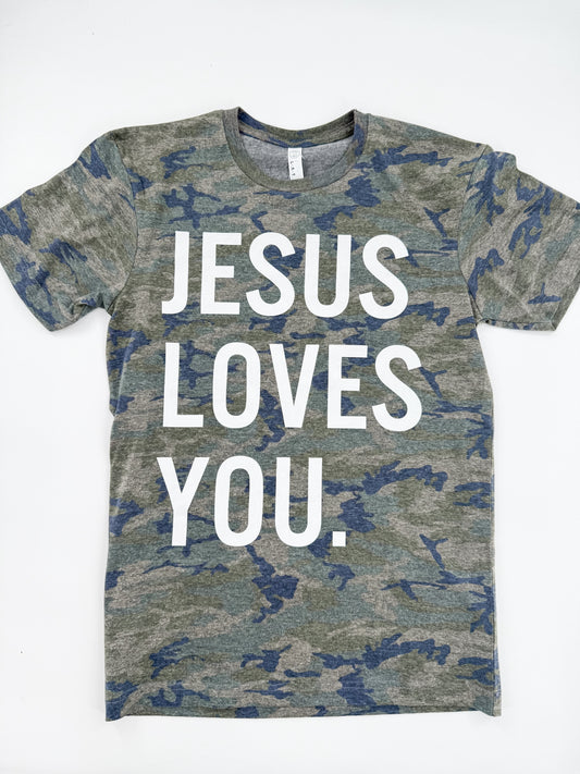 Kids - JESUS LOVES YOU. Camo Tee