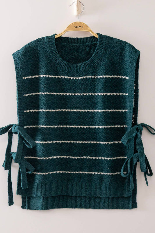 Striped Tie Knit Vest