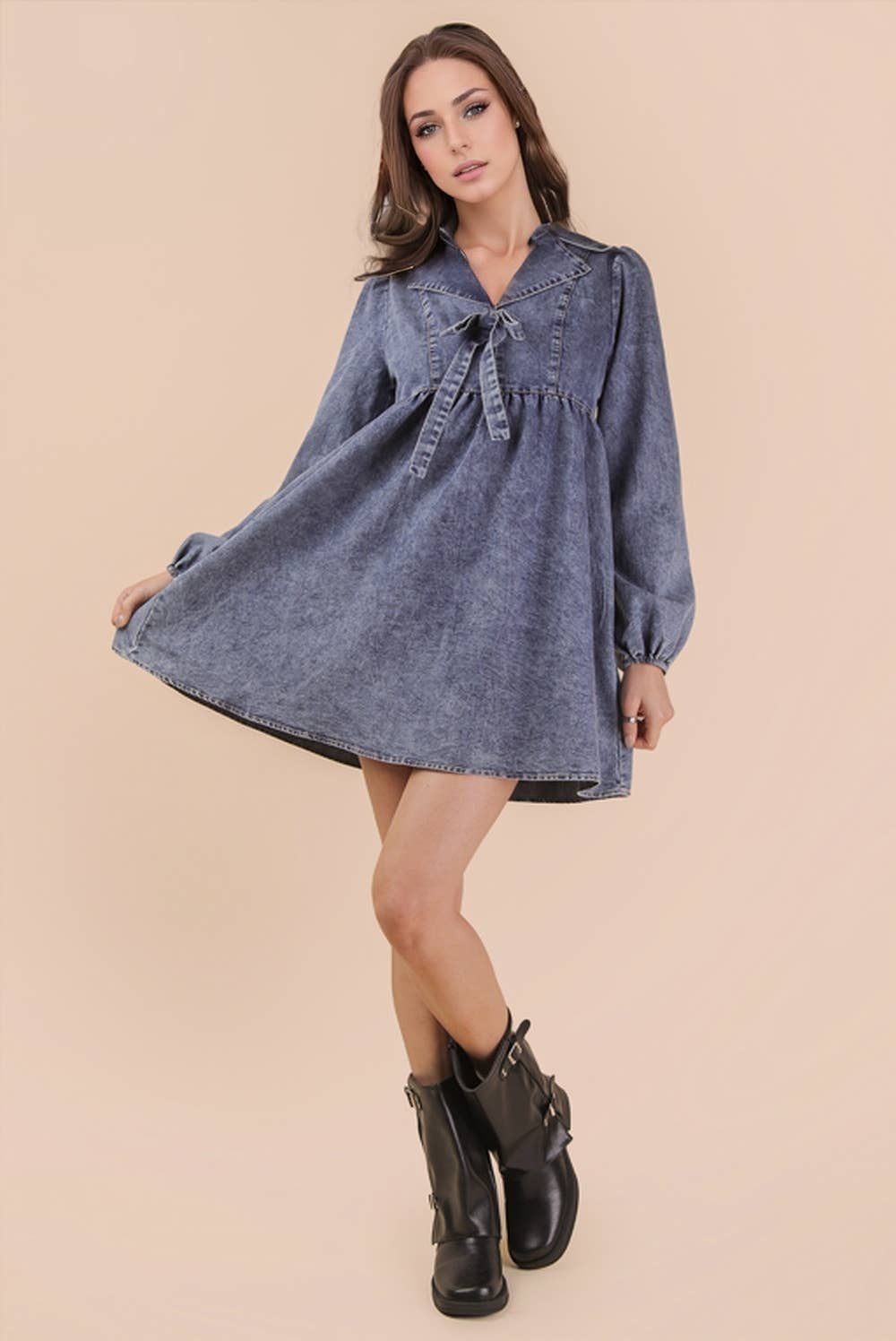 Washed Denim Dress