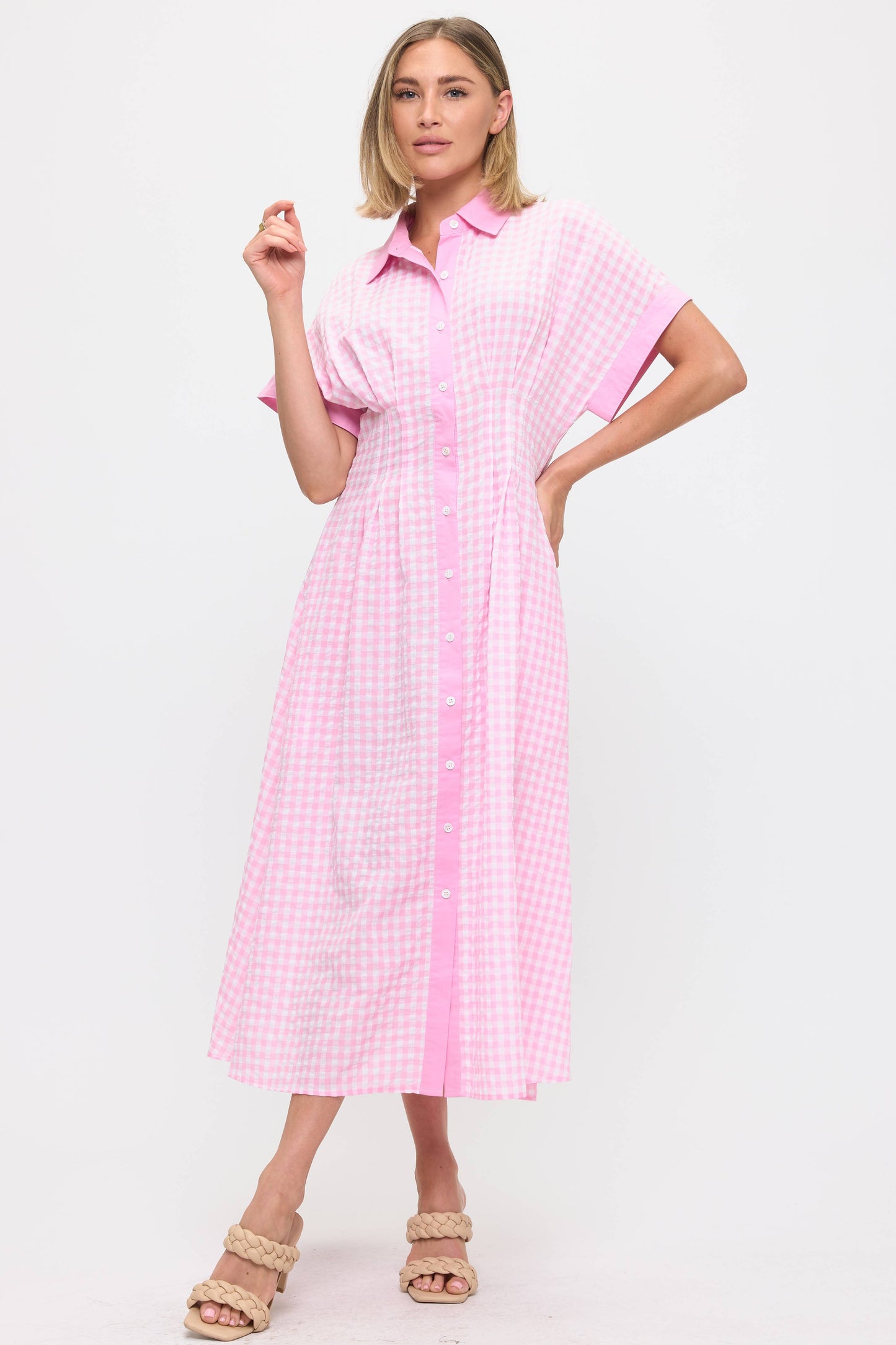 Checkered Midi Dress