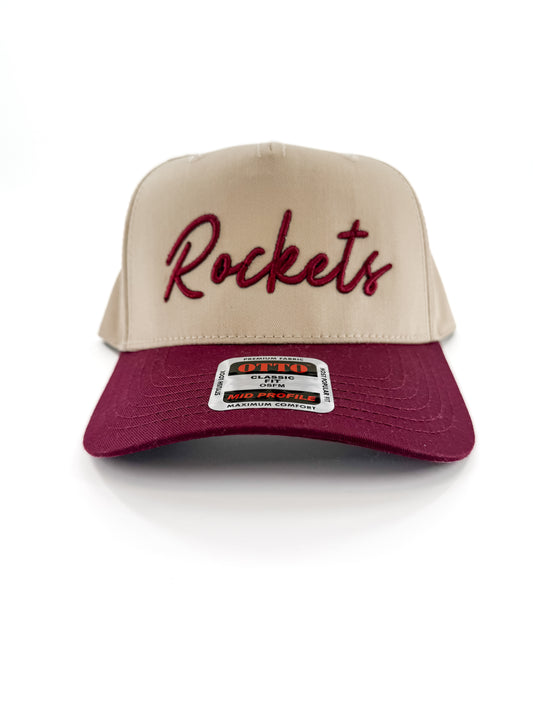 Rockets Script 3-D Embroidered Hat