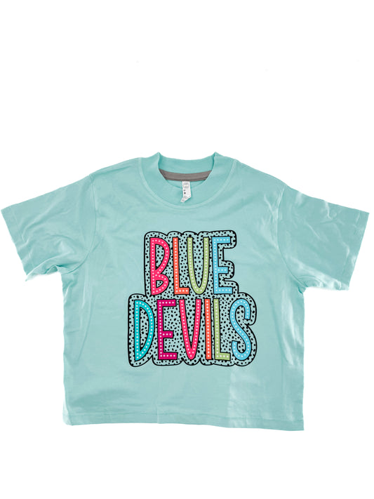 Blue Devils Neon Polka Dot Crop