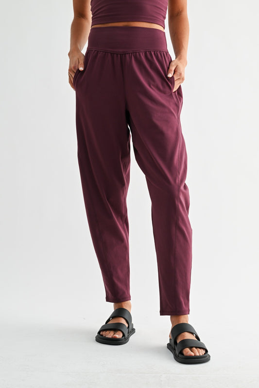 Venice Flowbarrel Active Pants - Dk Plum
