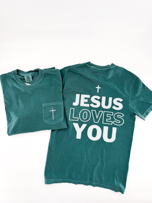 Jesus Loves You Pocket Tee