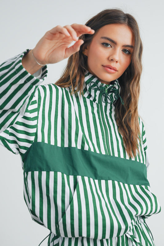 Drawstring Turtleneck Jacket