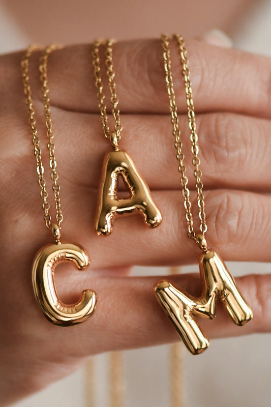 Gold Chunky Initial Necklace