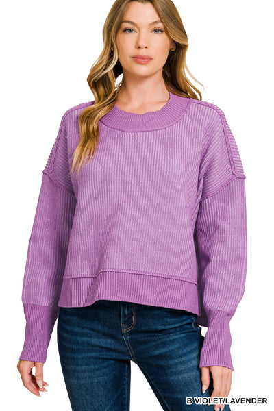 Exposed Seam Two Tone Sweater