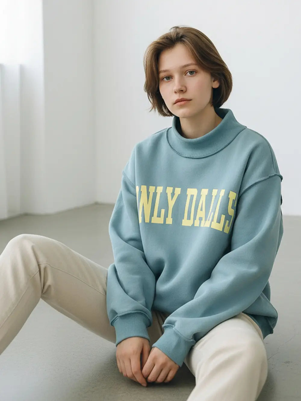 Dilly Dally Mock Neck Sweatshirt
