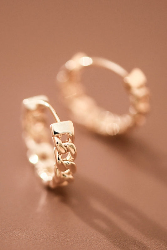 Gold Plated Dainty Chain Hoops