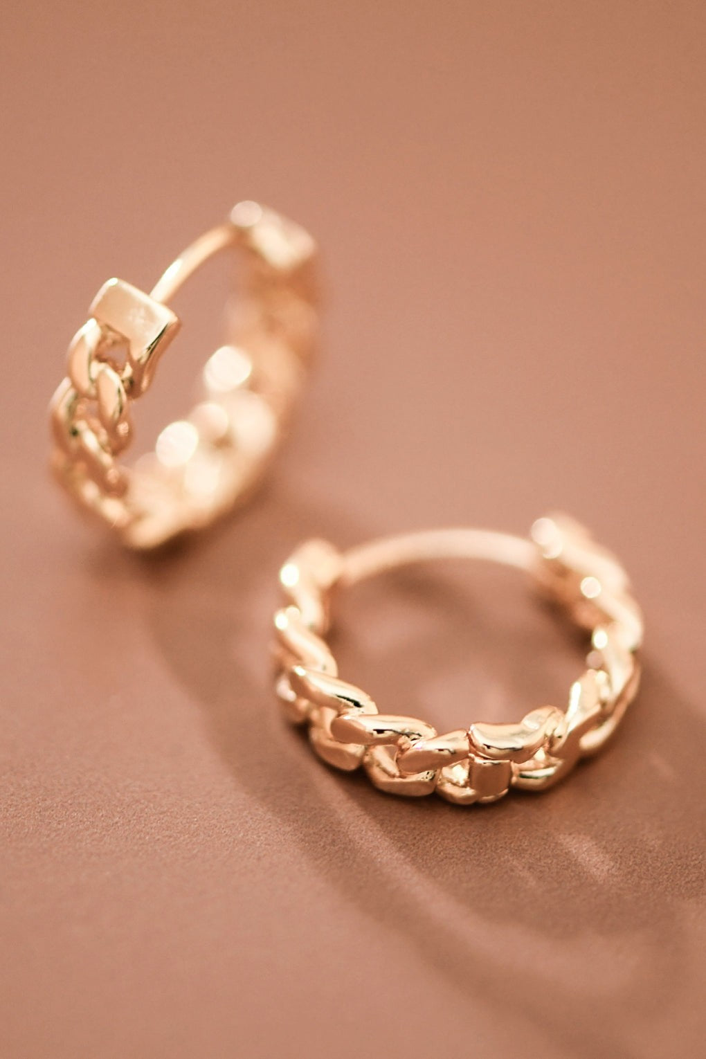 Gold Plated Dainty Chain Hoops