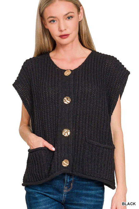 Button Sweater Vest
