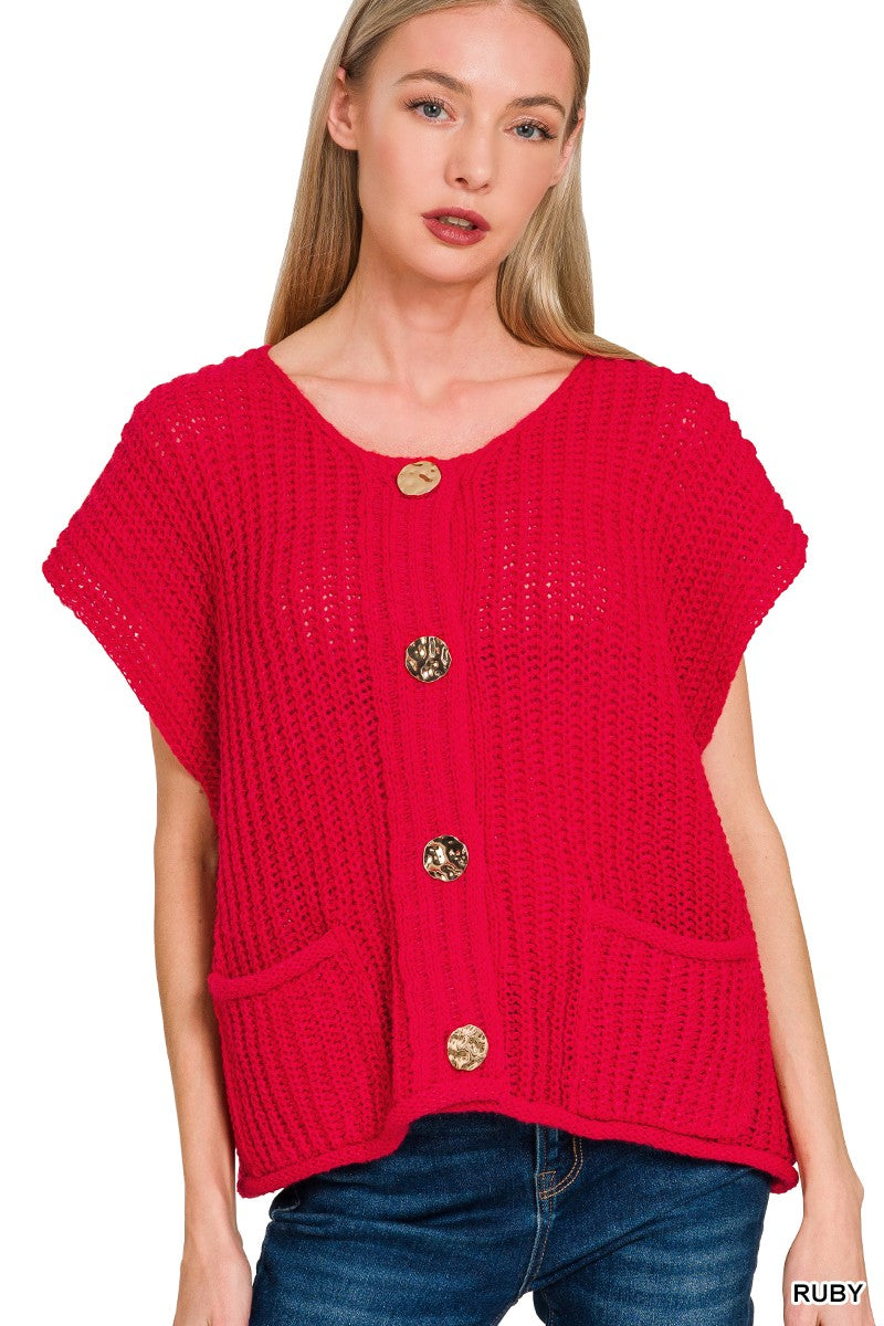 Button Sweater Vest