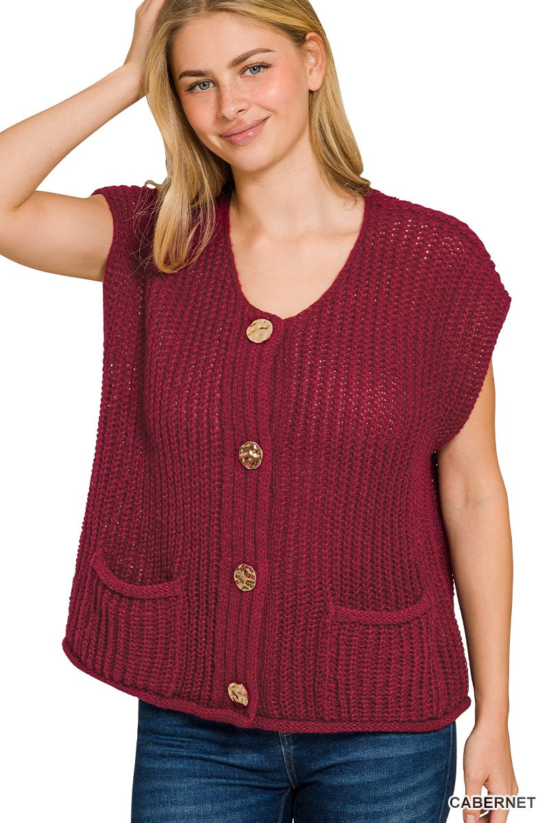 Button Sweater Vest