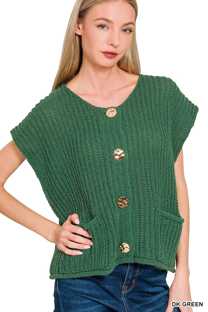Button Sweater Vest