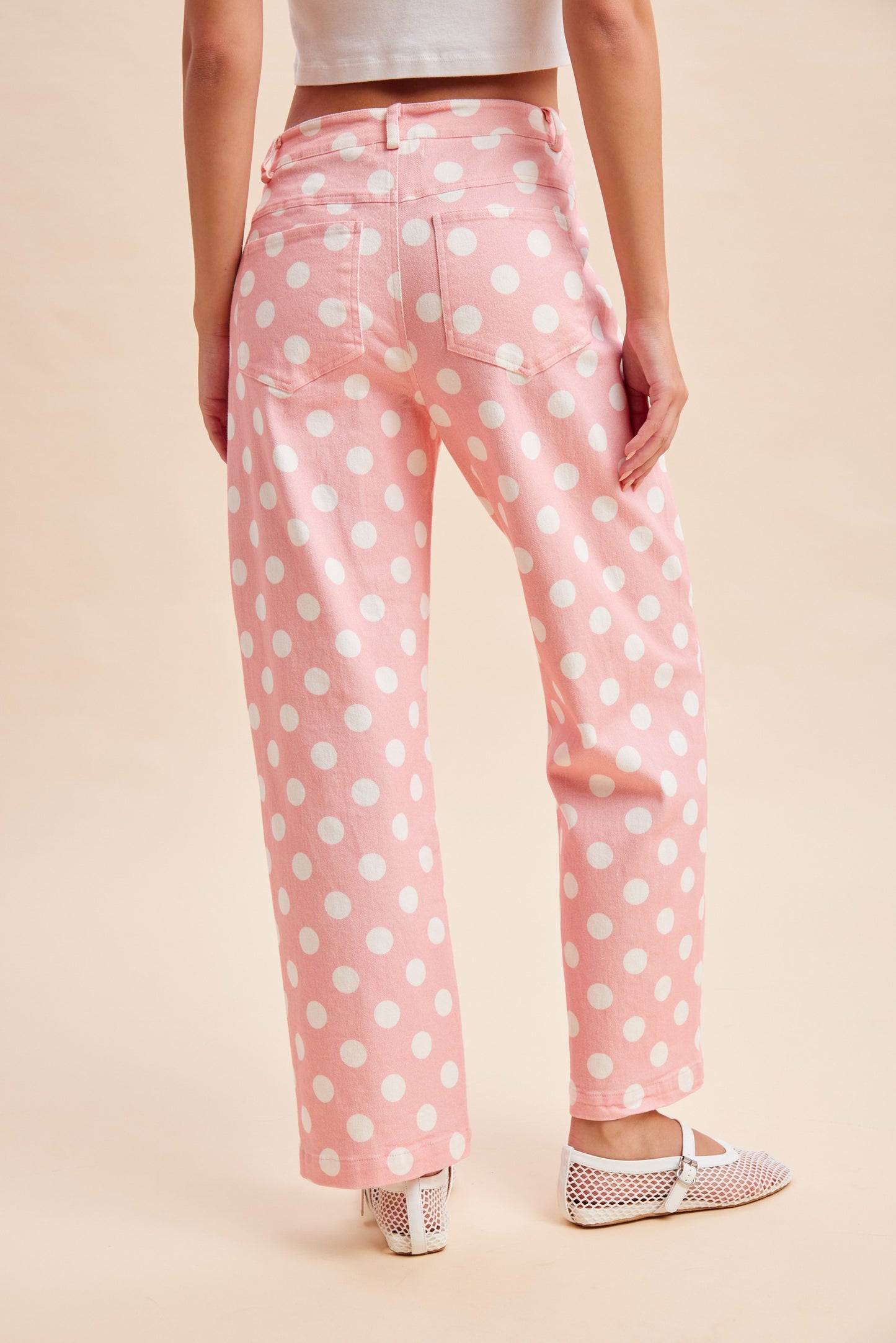 Polka Dot Wide Straight Leg Pants