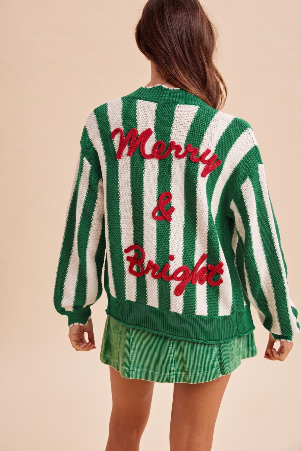 Christmas Striped Sweater Cardigan