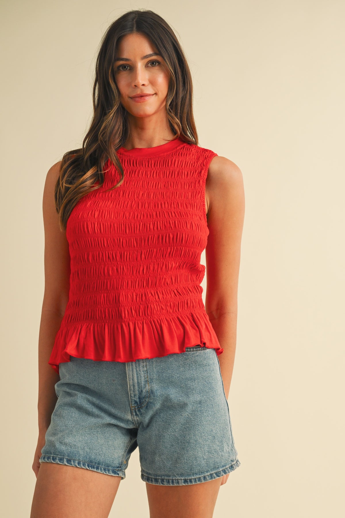 Ruby Ruffle Knit Tank Top