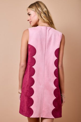 Suede Colorblock Dress