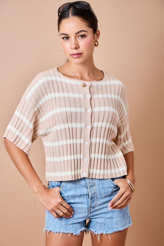 Striped Knit Sweater Top