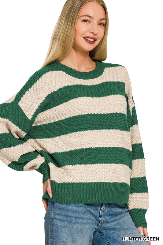 Striped Drop Shoulder Sweater