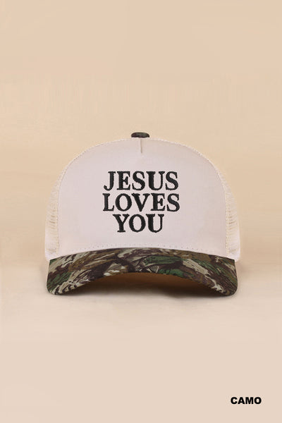 Jesus Loves You Mesh Snapback Hat