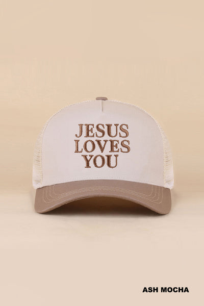Jesus Loves You Mesh Snapback Hat