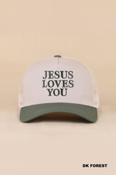 Jesus Loves You Mesh Snapback Hat