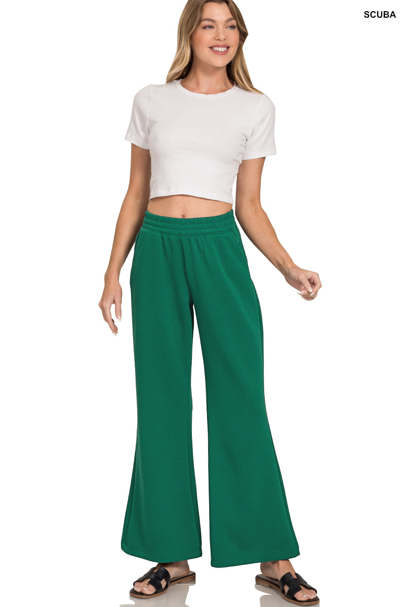 Scuba Curbed Hem Top & Pants Set