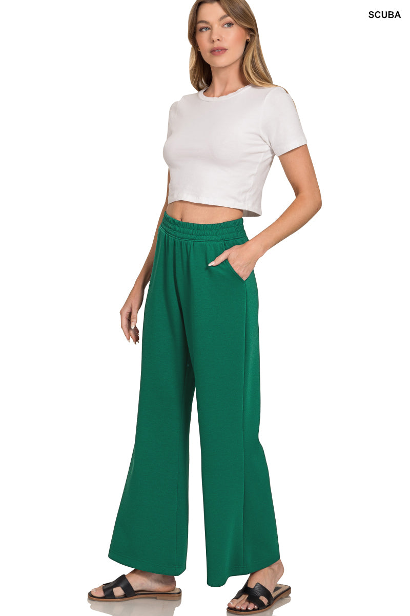 Scuba Curbed Hem Top & Pants Set
