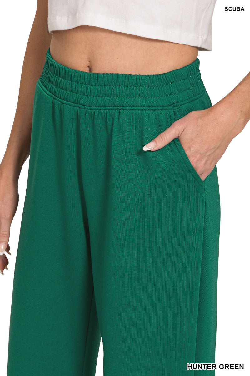 Scuba Curbed Hem Top & Pants Set