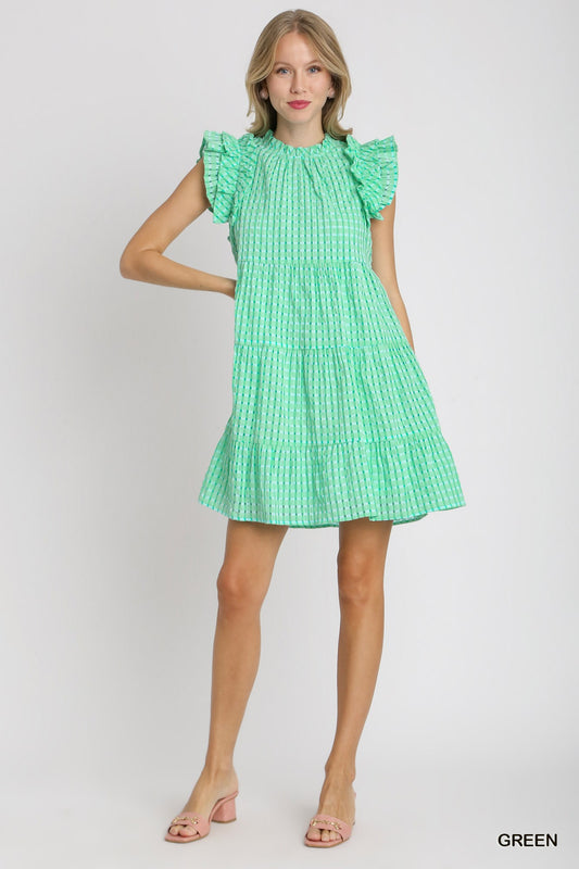Checkered Seersucker Mini Dress