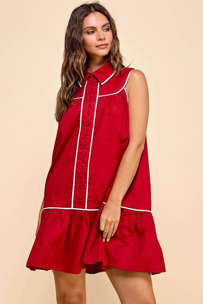 CD04584-Collared Shirt Dress