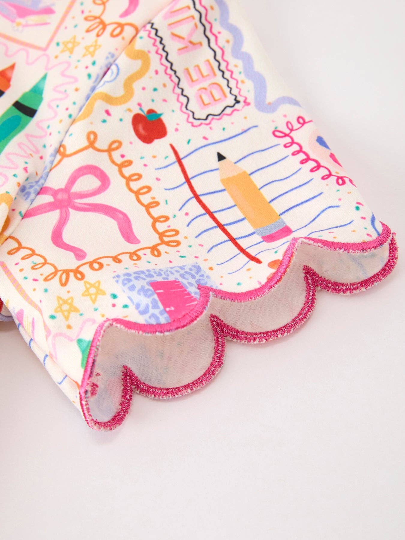 Girls Back to School Print Short Set