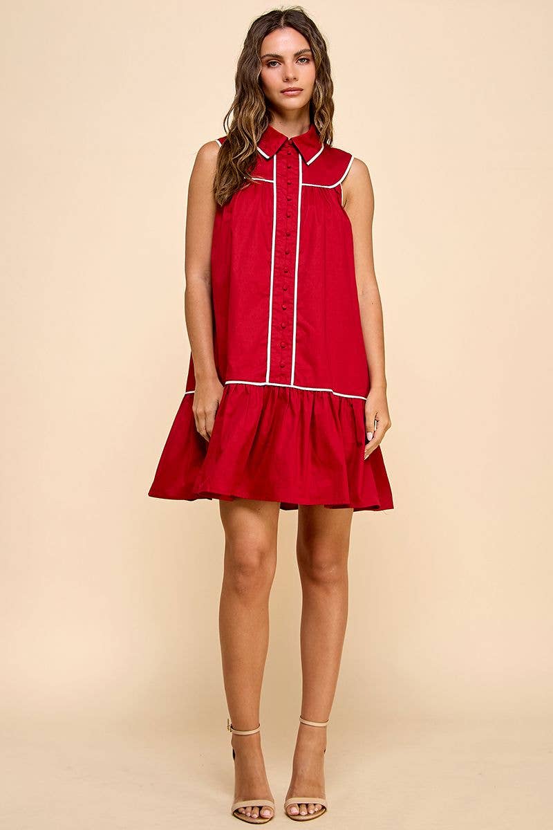 CD04584-Collared Shirt Dress