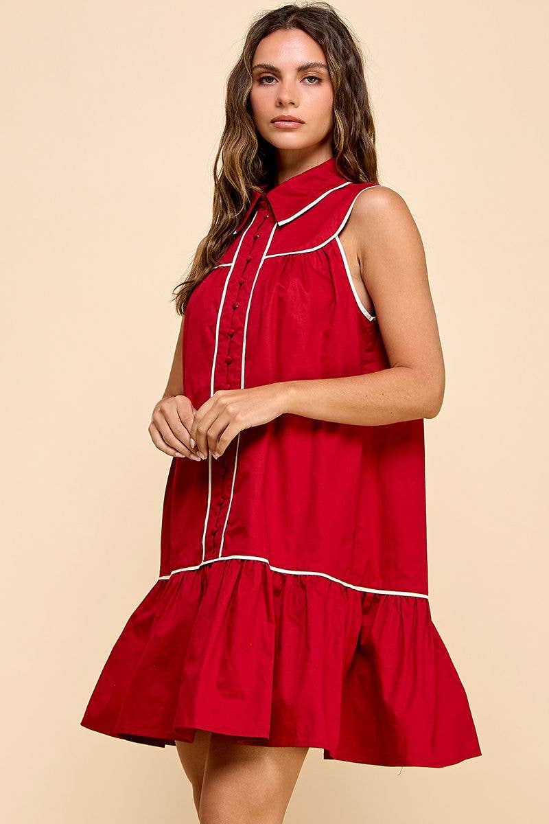 CD04584-Collared Shirt Dress