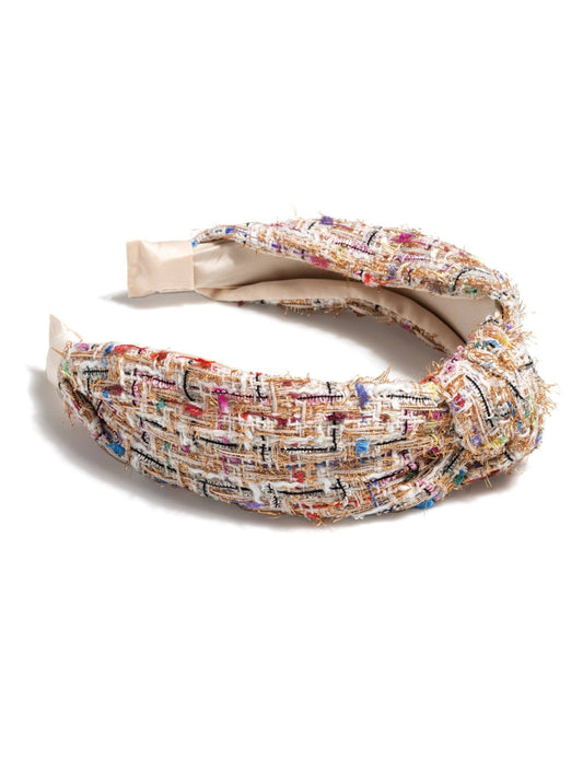 KNOTTED BOUCLE HEADBAND, IVORY