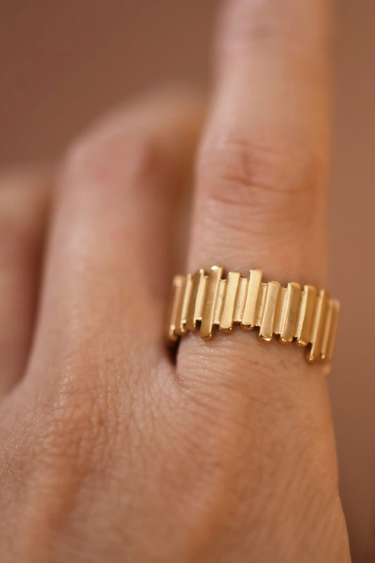 Gold Bar Adjustable Ring