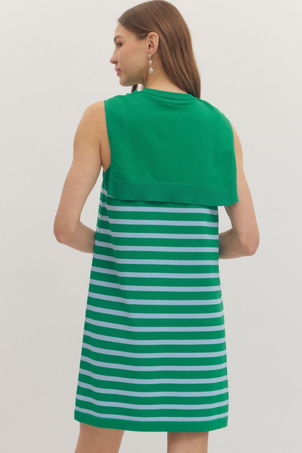 Striped Mini Dress w/ Scarf Tie