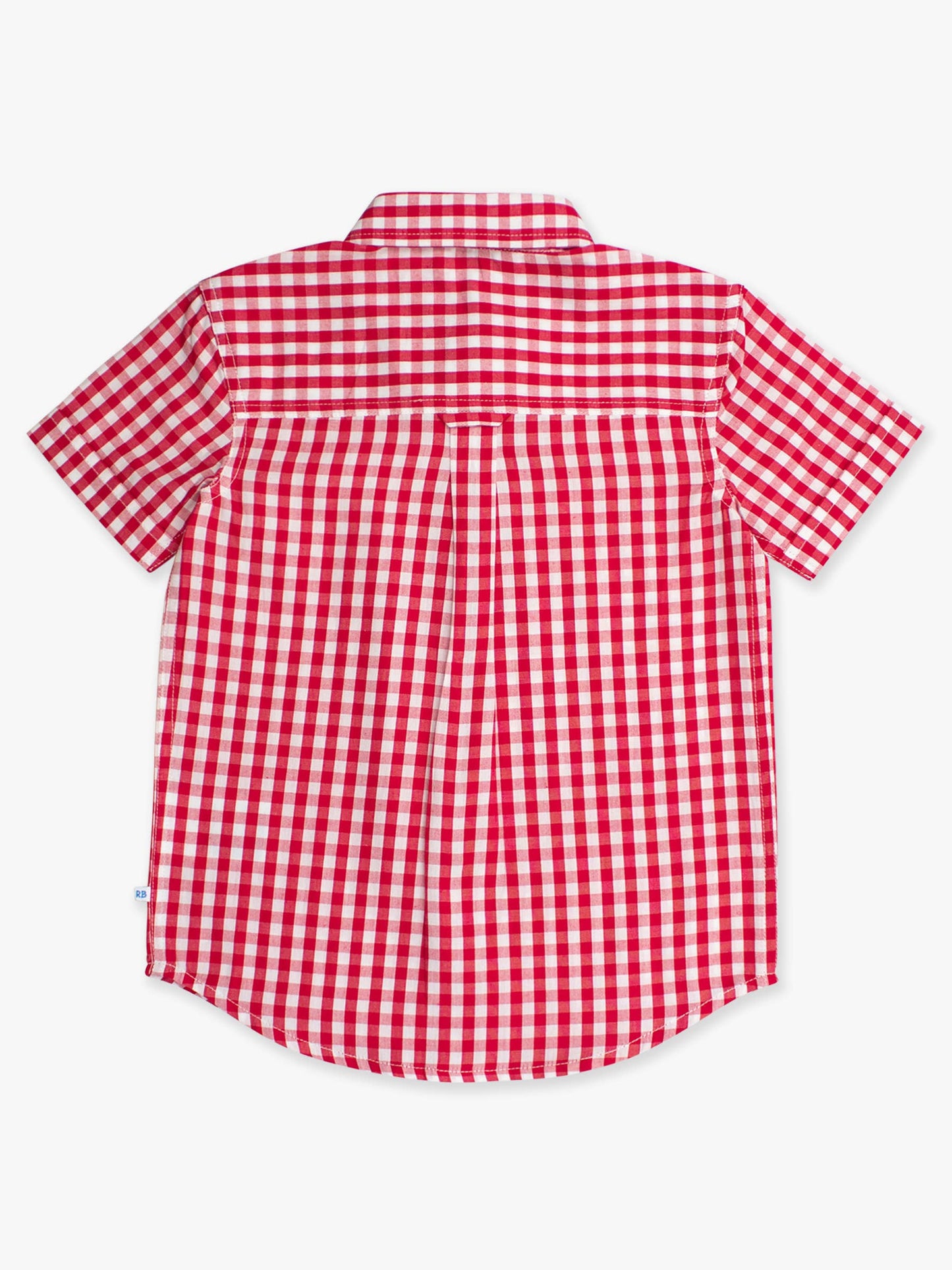 Boys Classic Red Gingham Short Sleeve Button Down Shirt