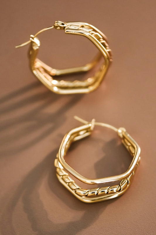 18k Waterproof Non-tarnish Stainless Steel Hoops