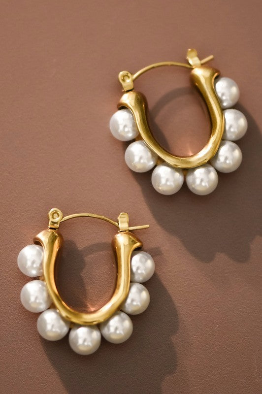 Pearl Hoop Earrings